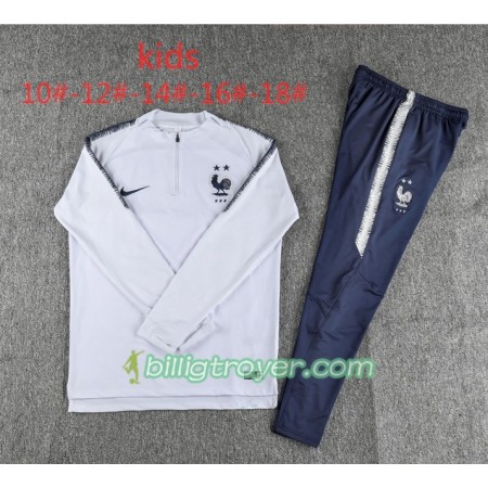 Frankrike  2 Stars Barn Trenings Collegegenser Set Hvit 2018